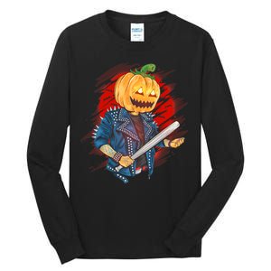 Biker Pumpkin Cool Halloween Tall Long Sleeve T-Shirt