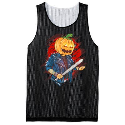 Biker Pumpkin Cool Halloween Mesh Reversible Basketball Jersey Tank