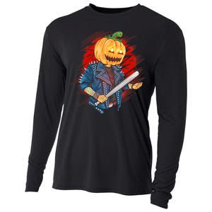 Biker Pumpkin Cool Halloween Cooling Performance Long Sleeve Crew