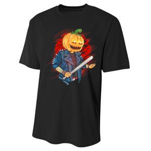 Biker Pumpkin Cool Halloween Performance Sprint T-Shirt