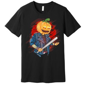 Biker Pumpkin Cool Halloween Premium T-Shirt