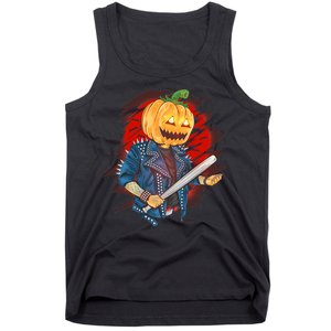 Biker Pumpkin Cool Halloween Tank Top