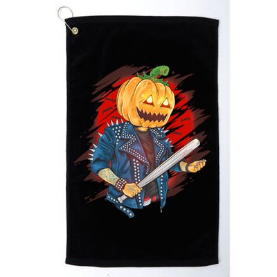 Biker Pumpkin Cool Halloween Golf Towel