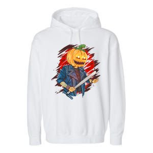 Biker Pumpkin Cool Halloween Garment-Dyed Fleece Hoodie