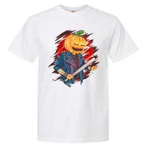 Biker Pumpkin Cool Halloween Garment-Dyed Heavyweight T-Shirt