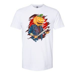 Biker Pumpkin Cool Halloween Softstyle CVC T-Shirt