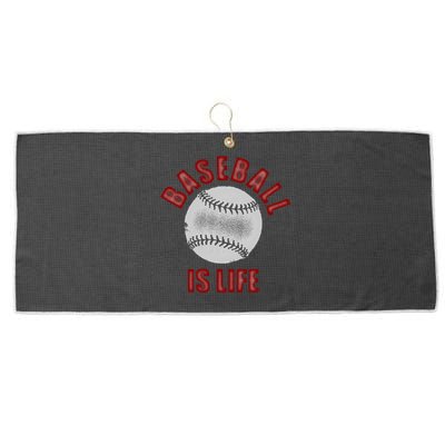 Baseball Is Life Large Microfiber Waffle Golf Towel