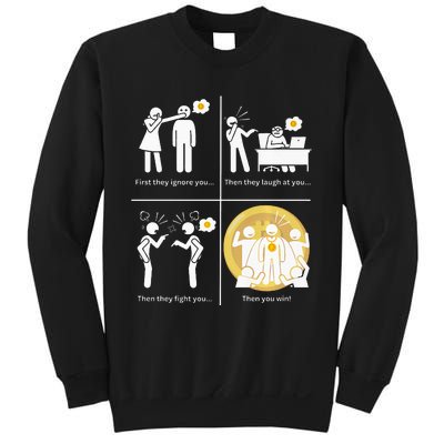 Bitcoin Ignore Laugh Fight And Win! Sweatshirt