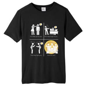 Bitcoin Ignore Laugh Fight And Win! Tall Fusion ChromaSoft Performance T-Shirt