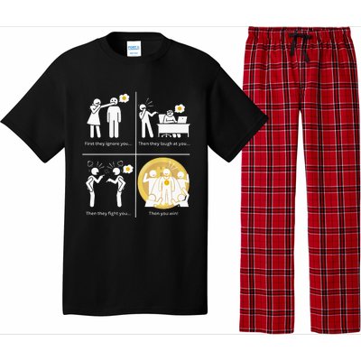 Bitcoin Ignore Laugh Fight And Win! Pajama Set