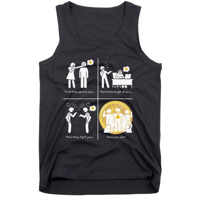 Bitcoin Ignore Laugh Fight And Win! Tank Top