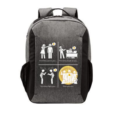 Bitcoin Ignore Laugh Fight And Win! Vector Backpack