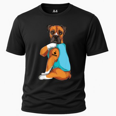 Boxer I Love Mom Tattoo Apparel Dog Mom Gifts Womens Performance Shirt