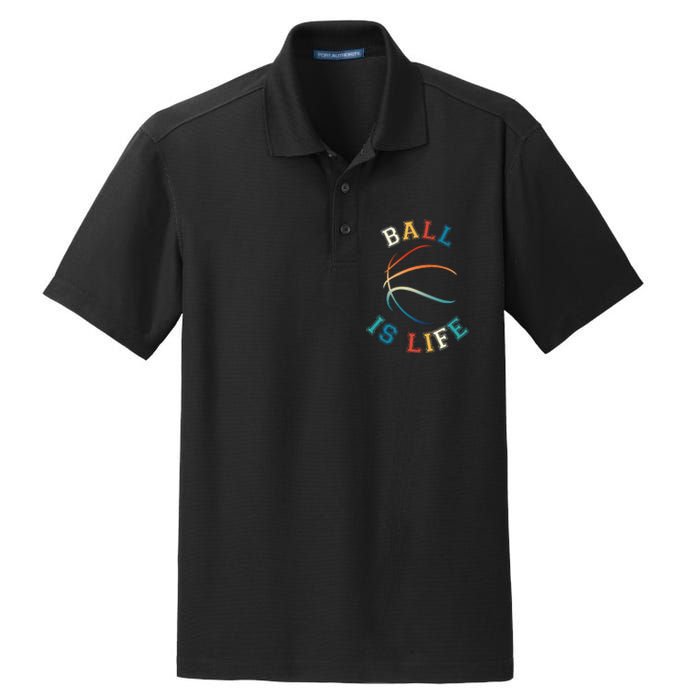 Ball Is Life Basketball Bball Lover Gift Dry Zone Grid Polo