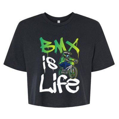 Bmx Is Life Cyclist Road Racing Freestyle Bike Rider Bella+Canvas Jersey Crop Tee