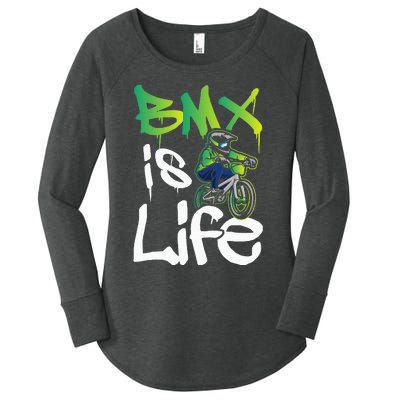 Bmx Is Life Cyclist Road Racing Freestyle Bike Rider Women's Perfect Tri Tunic Long Sleeve Shirt