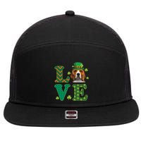 Beagle I Love My Beagle St Patricks Day Funny Dog Lover 7 Panel Mesh Trucker Snapback Hat
