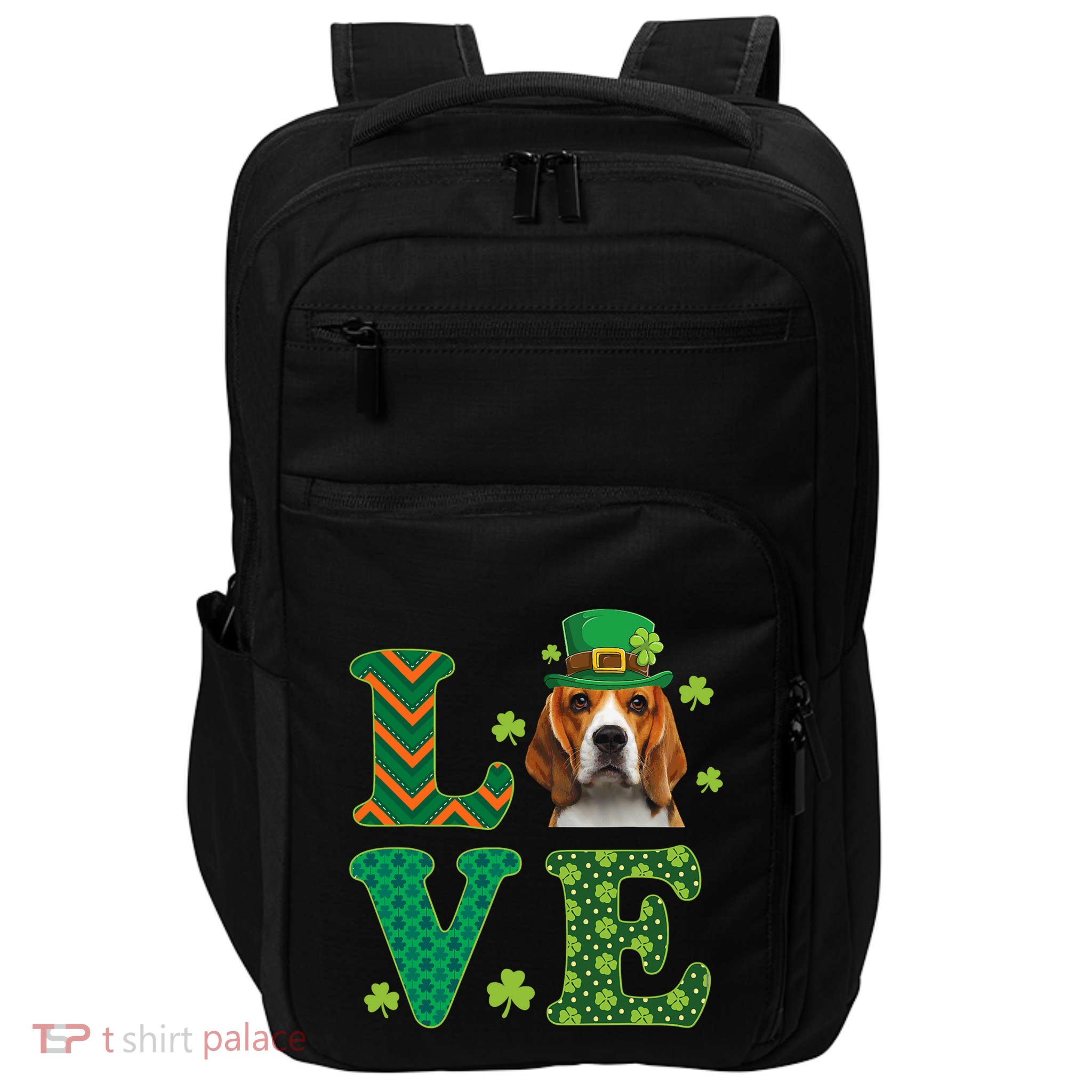 Beagle I Love My Beagle St Patricks Day Funny Dog Lover Impact Tech Backpack