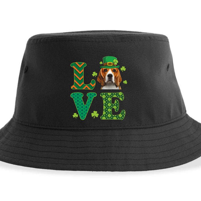 Beagle I Love My Beagle St Patricks Day Funny Dog Lover Sustainable Bucket Hat