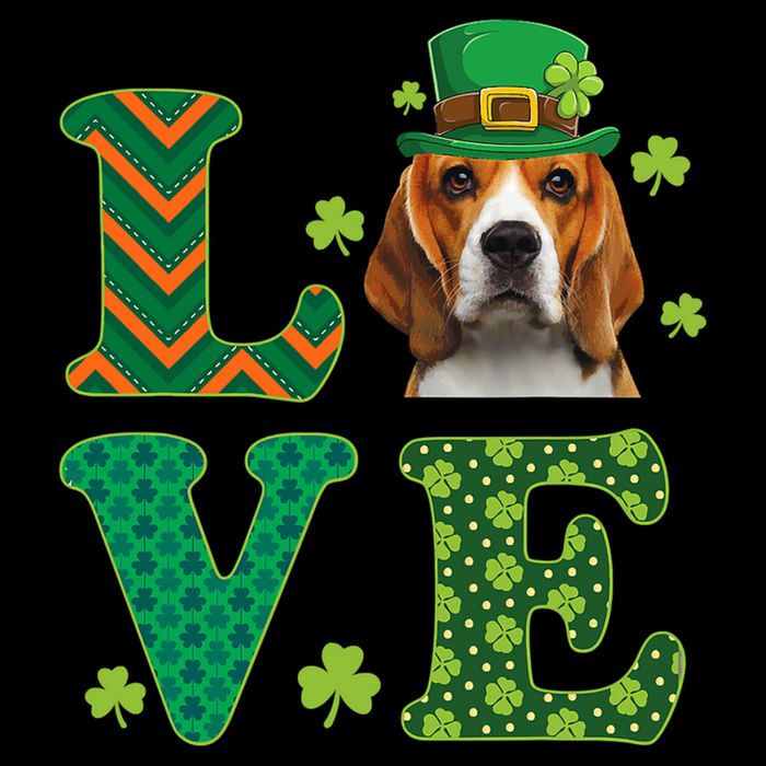 Beagle I Love My Beagle St Patricks Day Funny Dog Lover Sustainable Bucket Hat