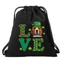 Beagle I Love My Beagle St Patricks Day Funny Dog Lover Drawstring Bag