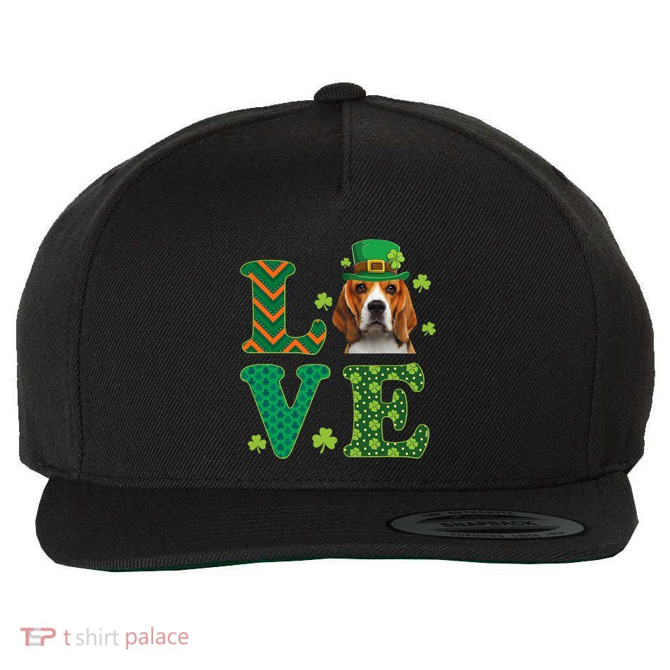 Beagle I Love My Beagle St Patricks Day Funny Dog Lover Wool Snapback Cap