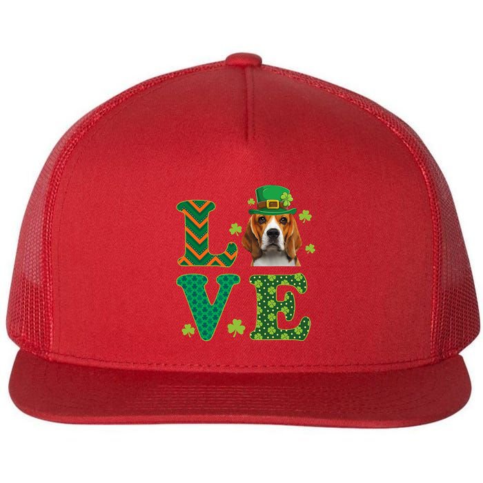 Beagle I Love My Beagle St Patricks Day Funny Dog Lover Flatbill Hat