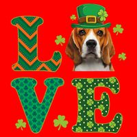 Beagle I Love My Beagle St Patricks Day Funny Dog Lover 16 in Basic Backpack