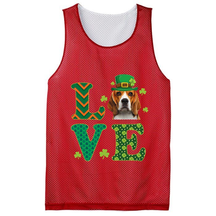 Beagle I Love My Beagle St Patricks Day Funny Dog Lover Mesh Reversible Basketball Jersey Tank