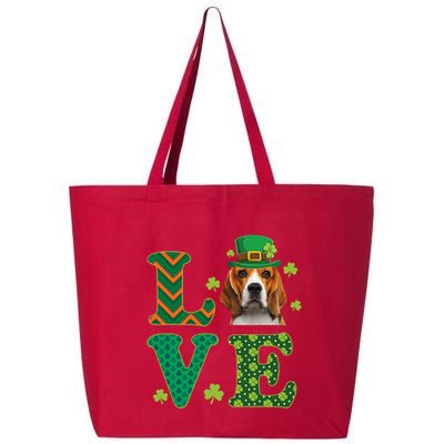 Beagle I Love My Beagle St Patricks Day Funny Dog Lover 25L Jumbo Tote