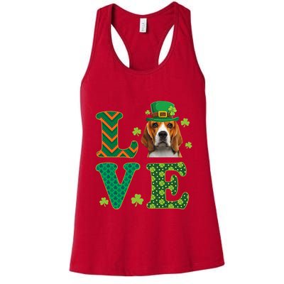 Beagle I Love My Beagle St Patricks Day Funny Dog Lover Womens Tank Top