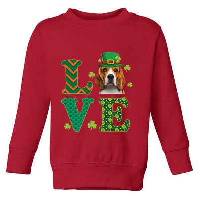 Beagle I Love My Beagle St Patricks Day Funny Dog Lover Toddler Sweatshirt