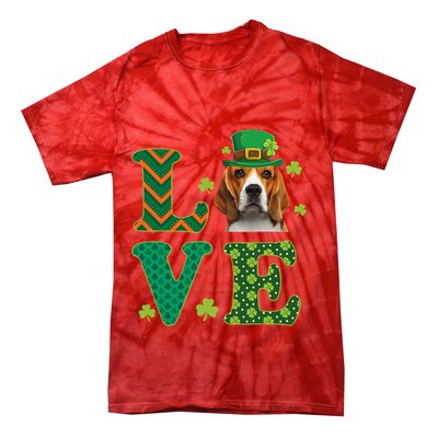 Beagle I Love My Beagle St Patricks Day Funny Dog Lover Tie-Dye T-Shirt
