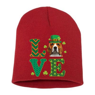 Beagle I Love My Beagle St Patricks Day Funny Dog Lover Short Acrylic Beanie