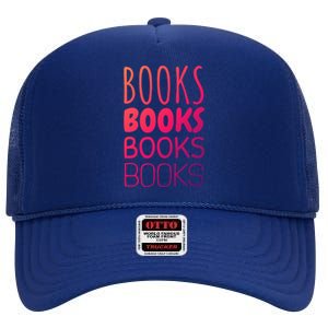 Book I Love Reading Books Bookworm Gift High Crown Mesh Back Trucker Hat