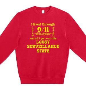 Breadandwaterprintshop I Lived Through 9 11 Premium Crewneck Sweatshirt