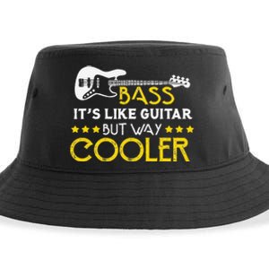 Bass It's Like A Guitar But Way Cooler Musician Sustainable Bucket Hat