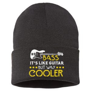 Bass It's Like A Guitar But Way Cooler Musician Sustainable Knit Beanie