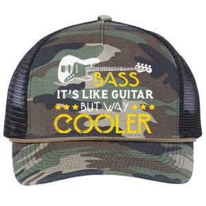 Bass It's Like A Guitar But Way Cooler Musician Retro Rope Trucker Hat Cap