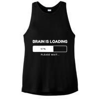 Brain Is Loading Please Wait Funny Ladies PosiCharge Tri-Blend Wicking Tank