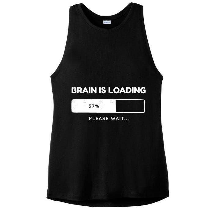 Brain Is Loading Please Wait Funny Ladies PosiCharge Tri-Blend Wicking Tank