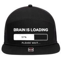 Brain Is Loading Please Wait Funny 7 Panel Mesh Trucker Snapback Hat
