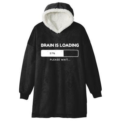 Brain Is Loading Please Wait Funny Hooded Wearable Blanket