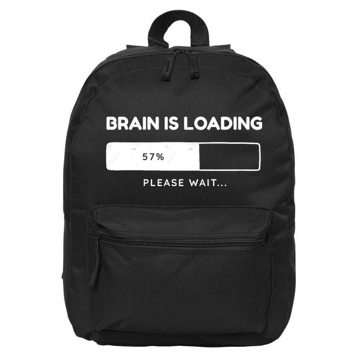 Brain Is Loading Please Wait Funny 16 in Basic Backpack