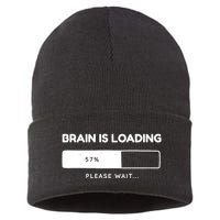 Brain Is Loading Please Wait Funny Sustainable Knit Beanie
