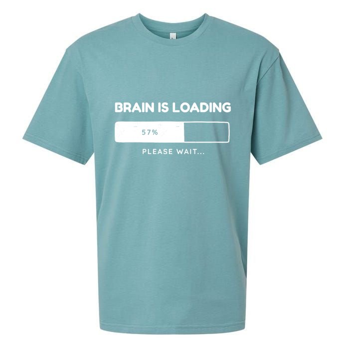 Brain Is Loading Please Wait Funny Sueded Cloud Jersey T-Shirt