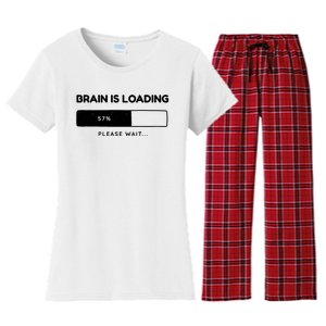 Brain Is Loading Please Wait Funny Women's Flannel Pajama Set