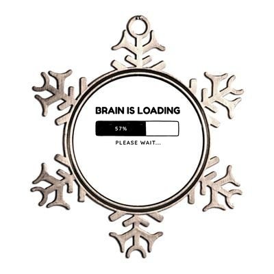 Brain Is Loading Please Wait Funny Metallic Star Ornament