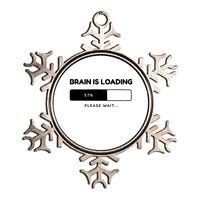 Brain Is Loading Please Wait Funny Metallic Star Ornament