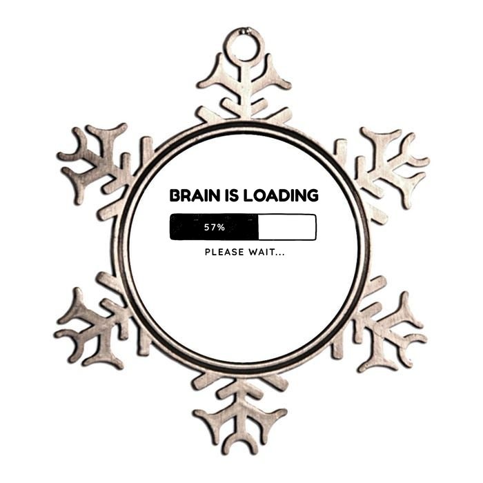 Brain Is Loading Please Wait Funny Metallic Star Ornament